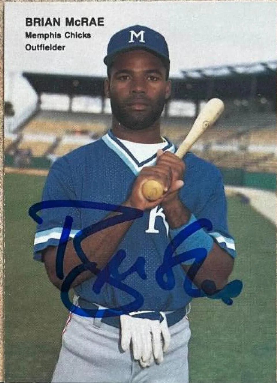 Brian McRae Signed 1990 Best Baseball Card - Memphis Chicks
