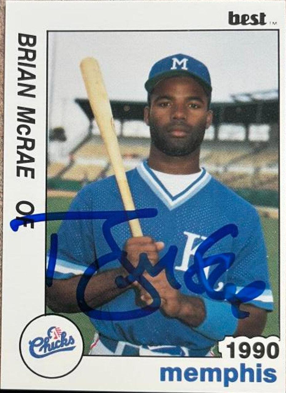 Brian McRae Signed 1990 Best Team Baseball Card - Memphis Chicks - PastPros