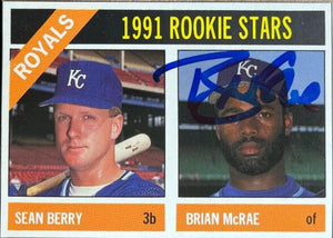 Brian McRae Signed 1991 Baseball Cards Magazine Baseball Card - Kansas City Royals - PastPros