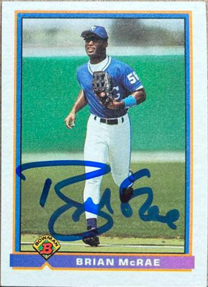 Brian McRae Signed 1991 Bowman Baseball Card - Kansas City Royals - PastPros