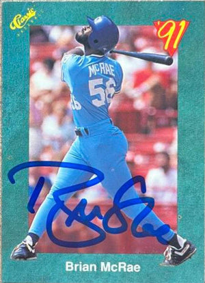 Brian McRae Signed 1991 Classic III Baseball Card - Kansas City Royals - PastPros