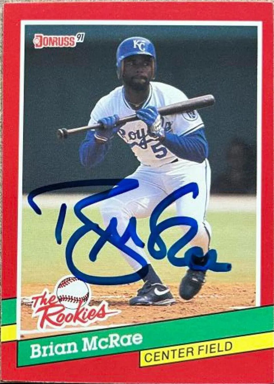 Brian McRae Signed 1991 Donruss Rookies Baseball Card - Kansas City Royals