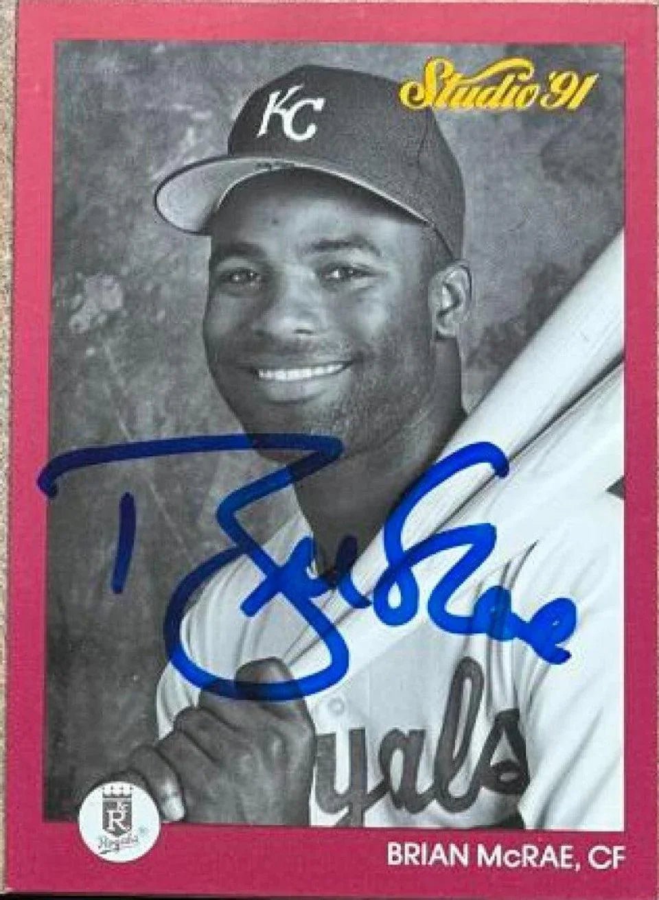 Brian McRae Signed 1991 Studio Baseball Card - Kansas City Royals