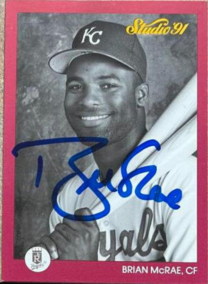 Brian McRae Signed 1991 Studio Baseball Card - Kansas City Royals - PastPros