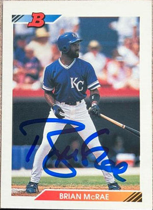 Brian McRae Signed 1992 Bowman Baseball Card - Kansas City Royals - PastPros