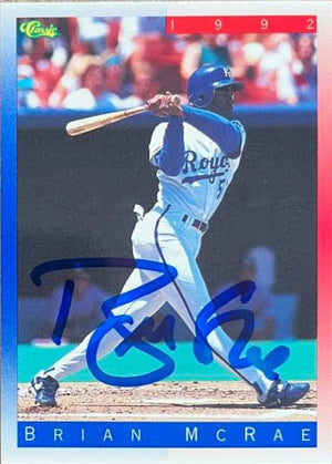 Brian McRae Signed 1992 Classic II Baseball Card - Kansas City Royals