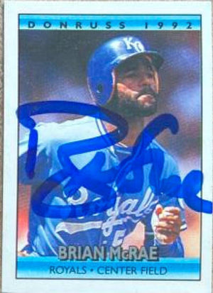 Brian McRae Signed 1992 Donruss Cracker Jack Baseball Card - Kansas City Royals - PastPros
