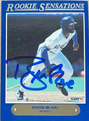 Brian McRae Signed 1992 Fleer Rookie Sensations Baseball Card - Kansas City Royals - PastPros