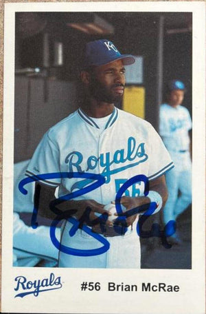 Brian McRae Signed 1992 KC Police Baseball Card - Kansas City Royals - PastPros