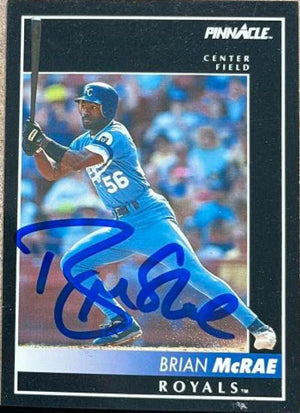 Brian McRae Signed 1992 Pinnacle Baseball Card - Kansas City Royals
