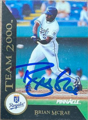 Brian McRae Signed 1992 Pinnacle Team 2000 Baseball Card - Kansas City Royals - PastPros
