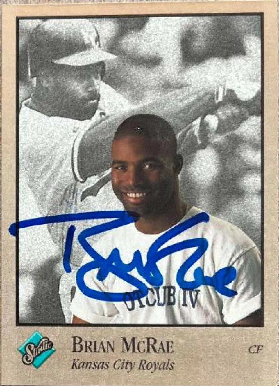 Brian McRae Signed 1992 Studio Baseball Card - Kansas City Royals