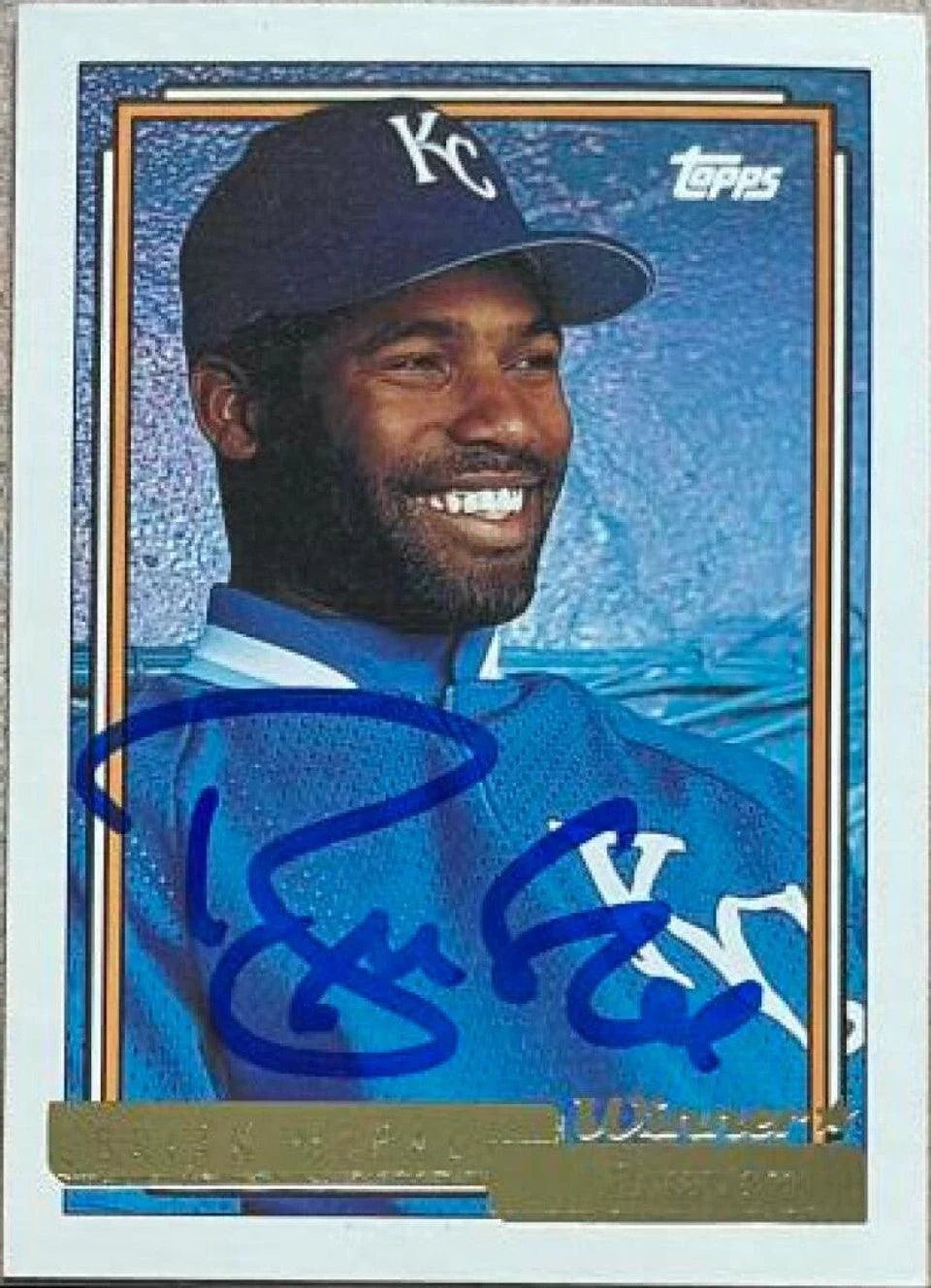 Brian McRae Signed 1992 Topps Gold Winner Baseball Card - Kansas City Royals