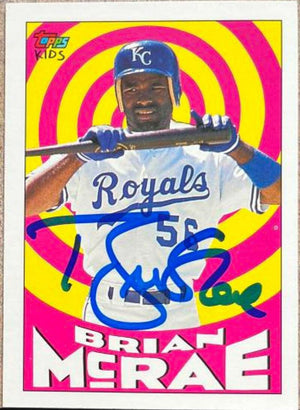 Brian McRae Signed 1992 Topps Kids Baseball Card - Kansas City Royals - PastPros