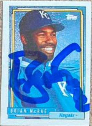 Brian McRae Signed 1992 Topps Micro Baseball Card - Kansas City Royals - PastPros
