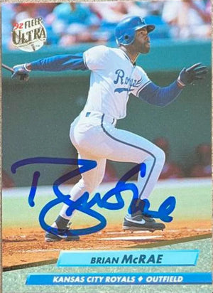 Brian McRae Signed 1992 Upper Deck Baseball Card - Kansas City Royals - PastPros