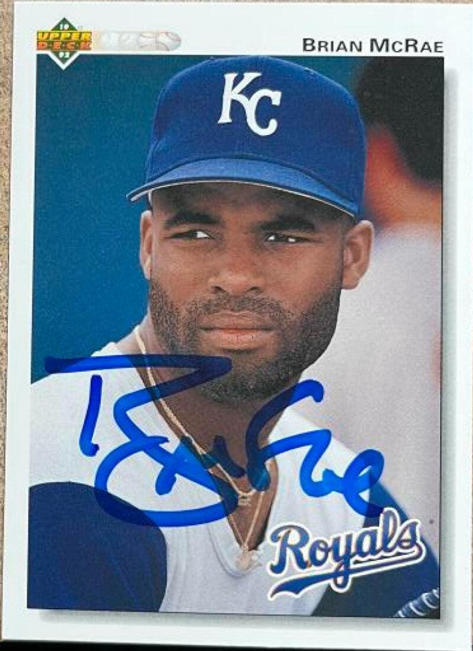 Brian McRae Signed 1992 Upper Deck Baseball Card - Kansas City Royals - PastPros