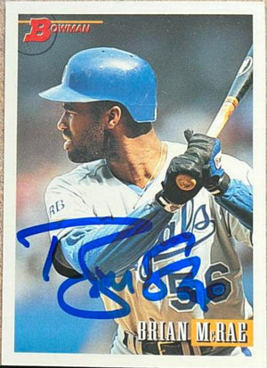 Brian McRae Signed 1993 Bowman Baseball Card - Kansas City Royals - PastPros