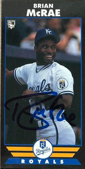 Brian McRae Signed 1993 Diamond Marks Bookmark Baseball Card - Kansas City Royals - PastPros