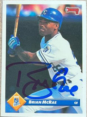 Brian McRae Signed 1993 Donruss Baseball Card - Kansas City Royals - PastPros