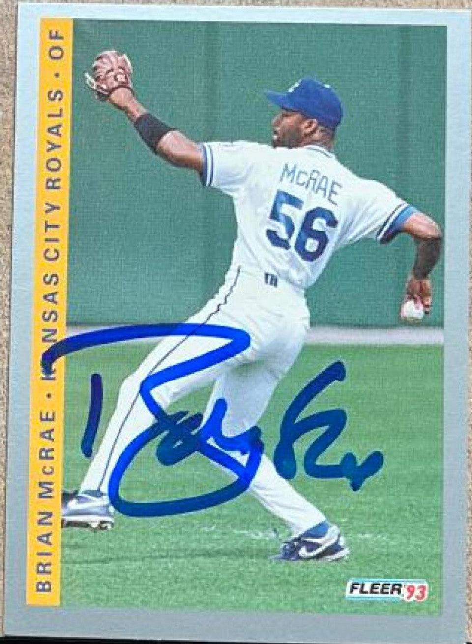 Brian McRae Signed 1993 Fleer Baseball Card - Kansas City Royals - PastPros
