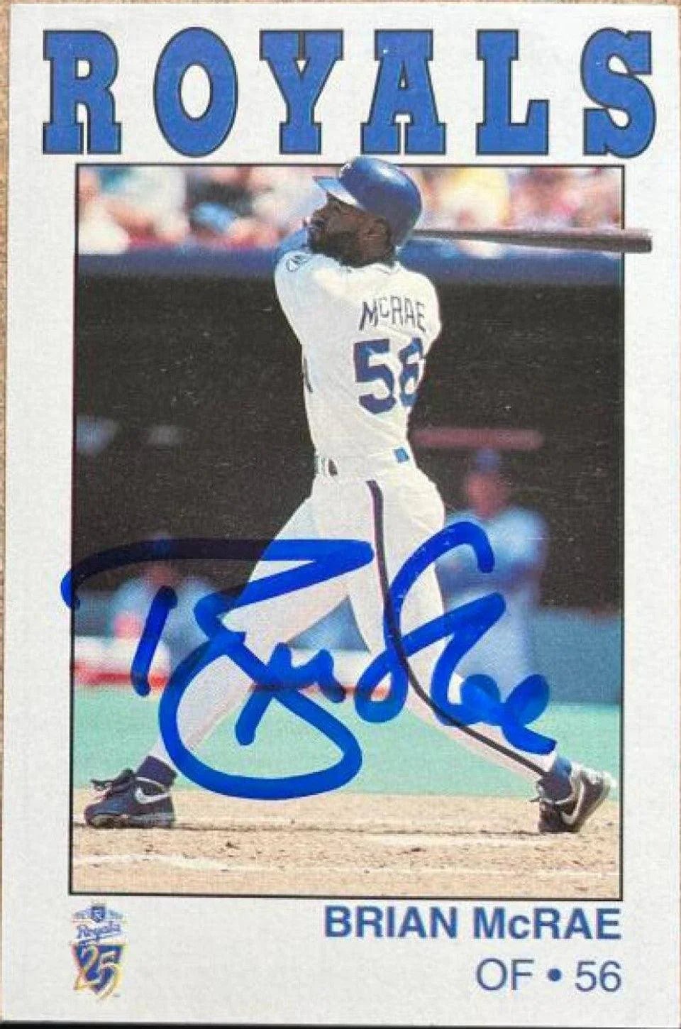 Brian McRae Signed 1993 KC Police Baseball Card - Kansas City Royals