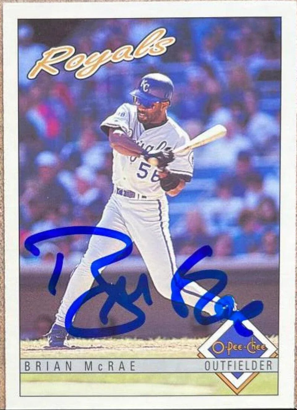 Brian McRae Signed 1993 O-Pee-Chee Baseball Card - Kansas City Royals