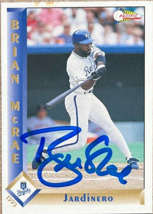 Brian McRae Signed 1993 Pacific Spanish Baseball Card - Kansas City Royals - PastPros