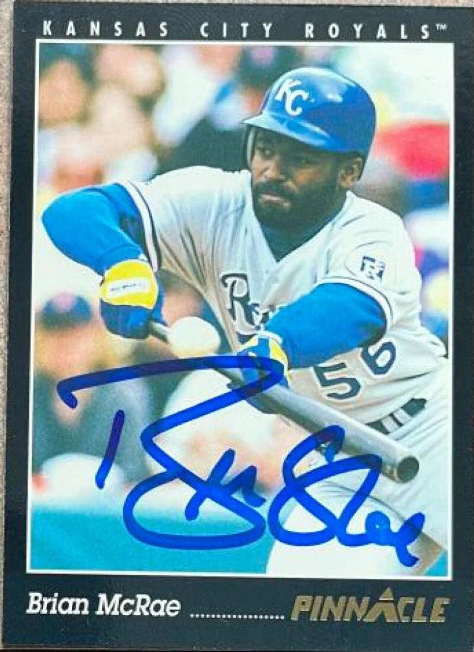Brian McRae Signed 1993 Pinnacle Baseball Card - Kansas City Royals