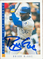 Brian McRae Signed 1993 Score Baseball Card - Kansas City Royals