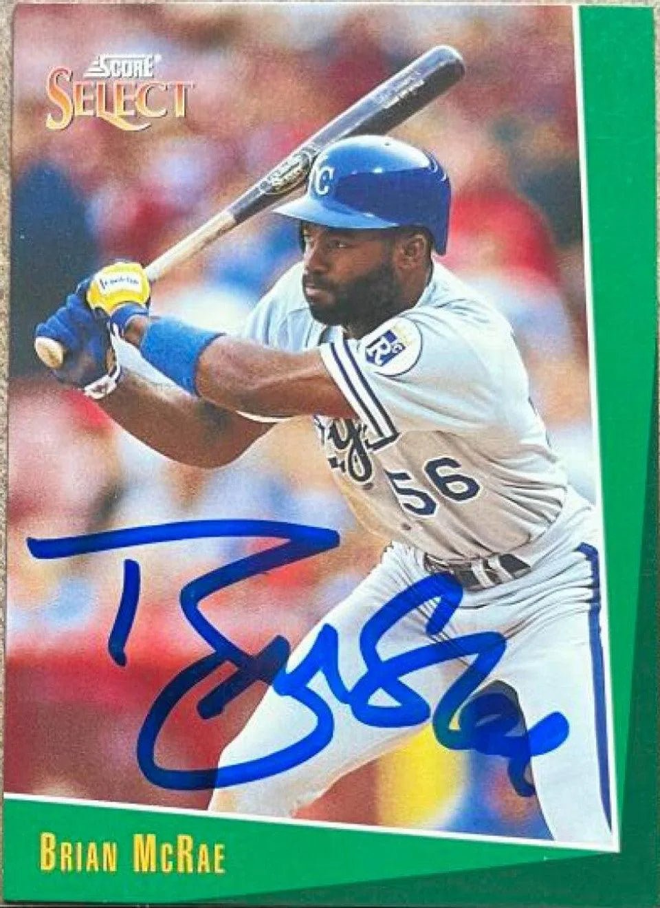 Brian McRae Signed 1993 Score Select Baseball Card - Kansas City Royals