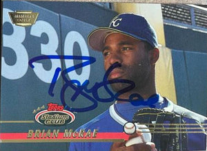 Brian McRae Signed 1993 Stadium Club First Day Production Baseball Card - Kansas City Royals - PastPros