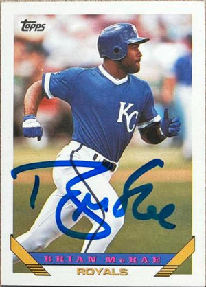 Brian McRae Signed 1993 Topps Baseball Card - Kansas City Royals - PastPros
