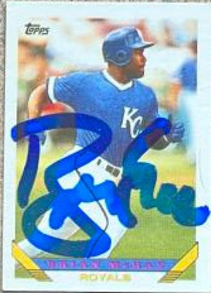 Brian McRae Signed 1993 Topps Micro Baseball Card - Kansas City Royals - PastPros