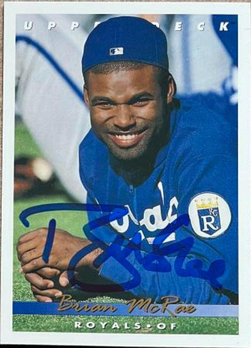 Brian McRae Signed 1993 Upper Deck Baseball Card - Kansas City Royals - PastPros