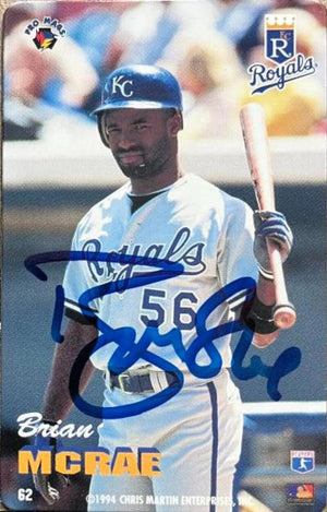 Brian McRae Signed 1994-95 Pro Mags Baseball Card - Kansas City Royals