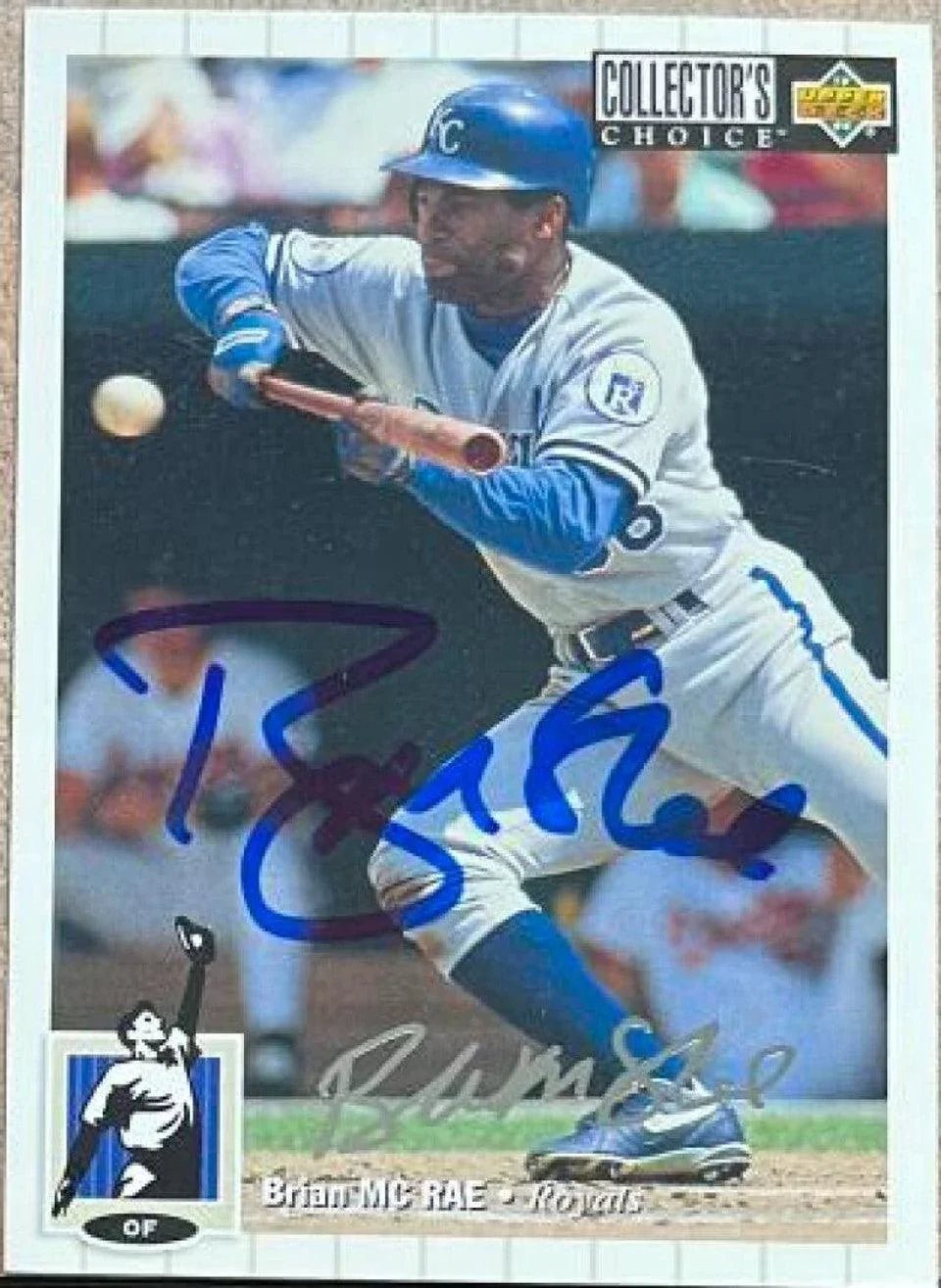 Brian McRae Signed 1994 Collector's Choice Silver Signature Baseball Card - Kansas City Royals