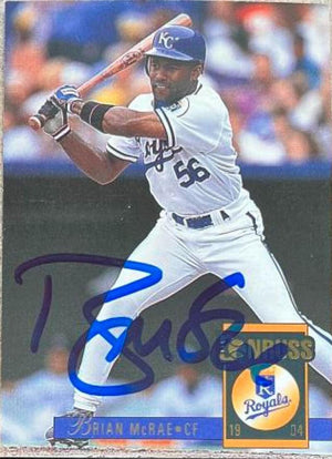 Brian McRae Signed 1994 Donruss Baseball Card - Kansas City Royals - PastPros