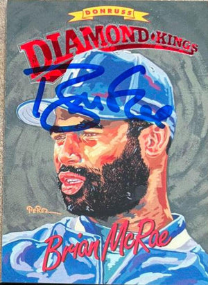 Brian McRae Signed 1994 Donruss Diamond Kings Baseball Card - Kansas City Royals - PastPros