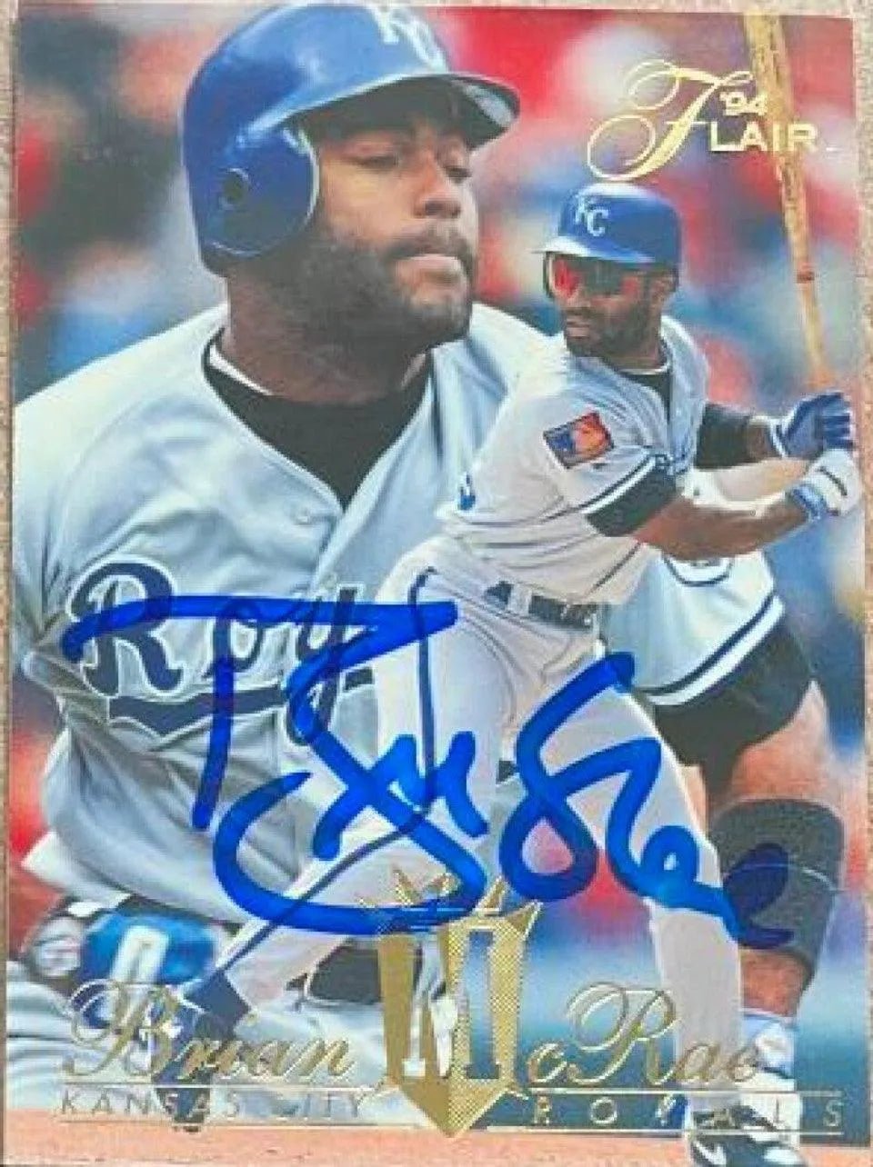 Brian McRae Signed 1994 Flair Baseball Card - Kansas City Royals