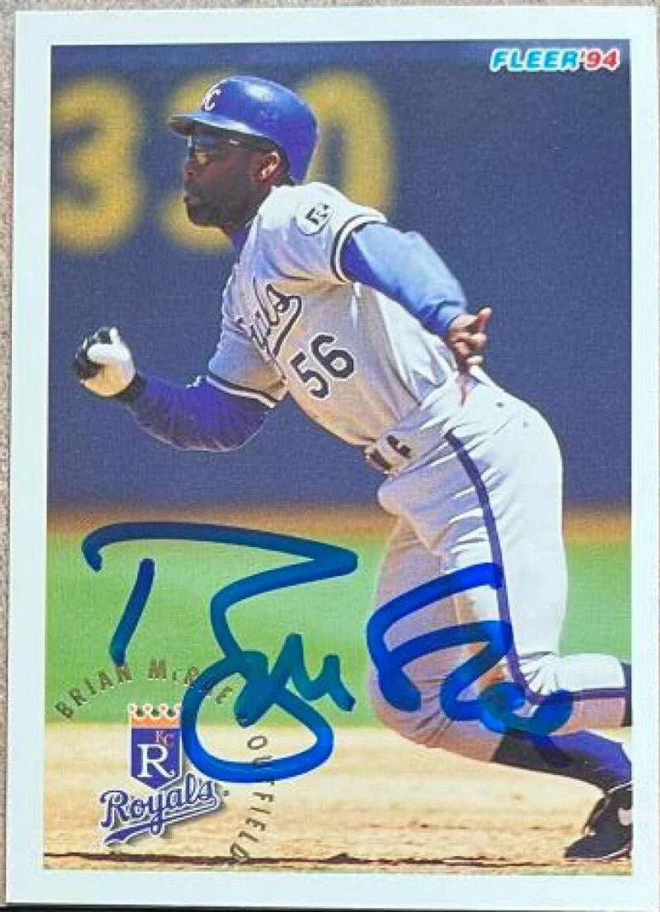 Brian McRae Signed 1994 Fleer Baseball Card - Kansas City Royals