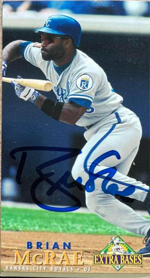 Brian McRae Signed 1994 Fleer Extra Bases Baseball Card - Kansas City Royals - PastPros