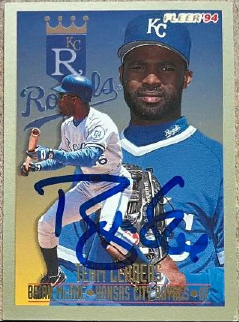 Brian McRae Signed 1994 Fleer Team Leaders Baseball Card - Kansas City Royals