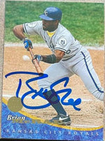 Brian McRae Signed 1994 Leaf Baseball Card - Kansas City Royals