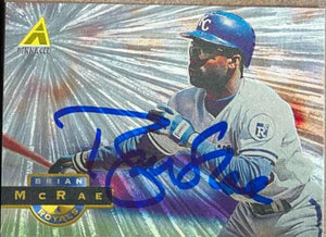 Brian McRae Signed 1994 Pinnacle Museum Collection Baseball Card - Kansas City Royals - PastPros