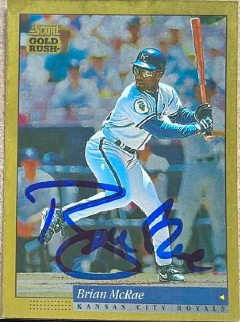 Brian McRae Signed 1994 Score Gold Rush Baseball Card - Kansas City Royals