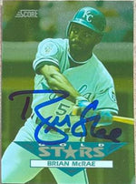 Brian McRae Signed 1994 Score Gold Stars Baseball Card - Kansas City Royals
