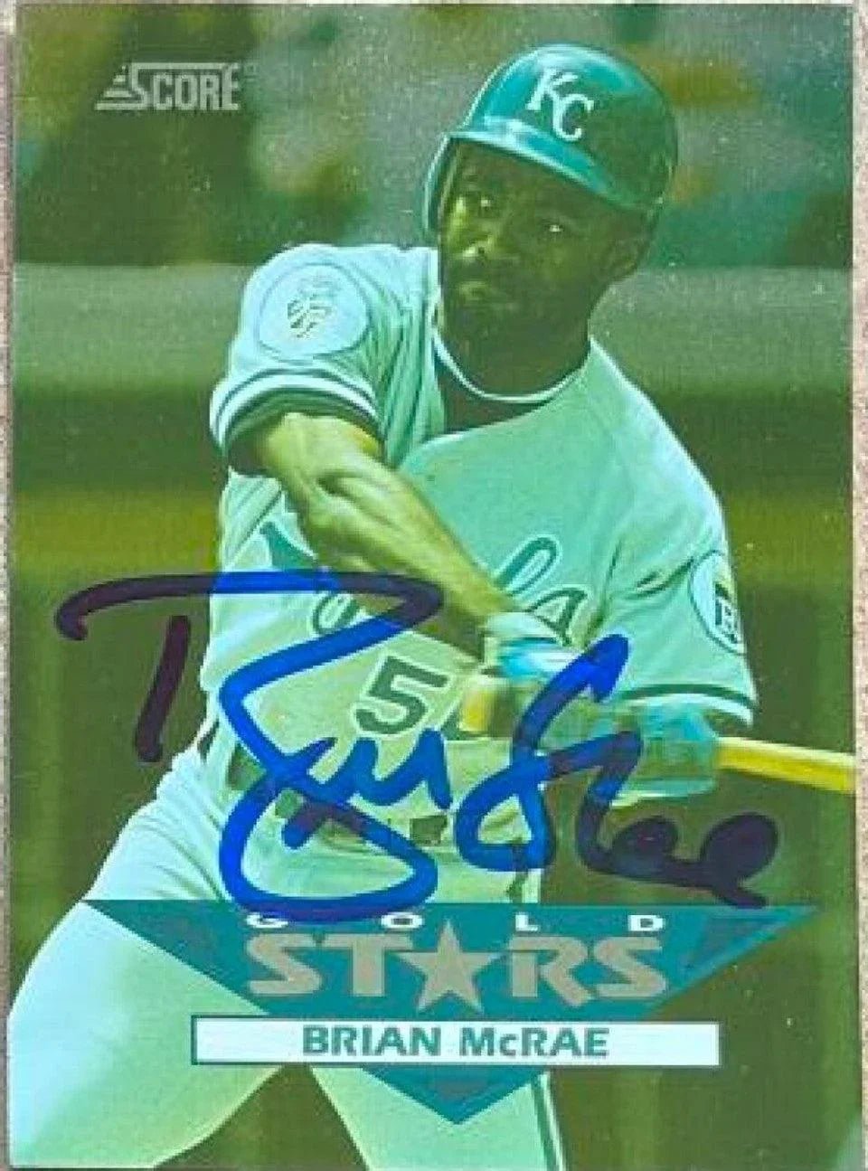 Brian McRae Signed 1994 Score Gold Stars Baseball Card - Kansas City Royals