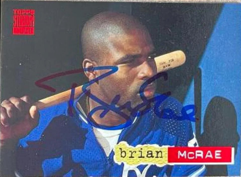 Brian McRae Signed 1994 Stadium Club Baseball Card - Kansas City Royals