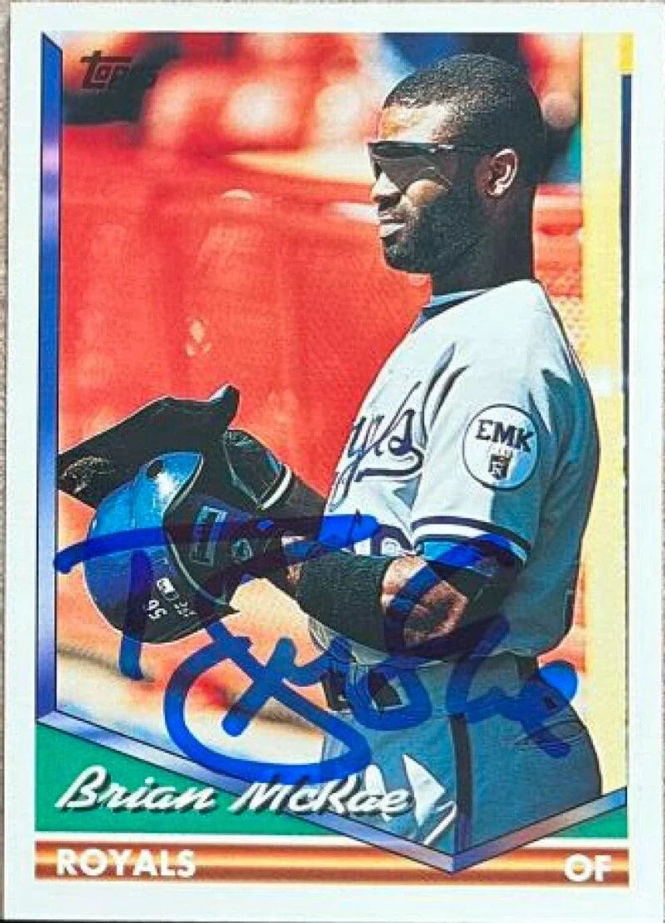 Brian McRae Signed 1994 Topps Baseball Card - Kansas City Royals